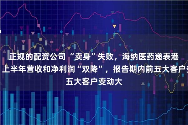 正规的配资公司 “卖身”失败，海纳医药递表港交所：上半年营收和净利润“双降”，报告期内前五大客户变动大